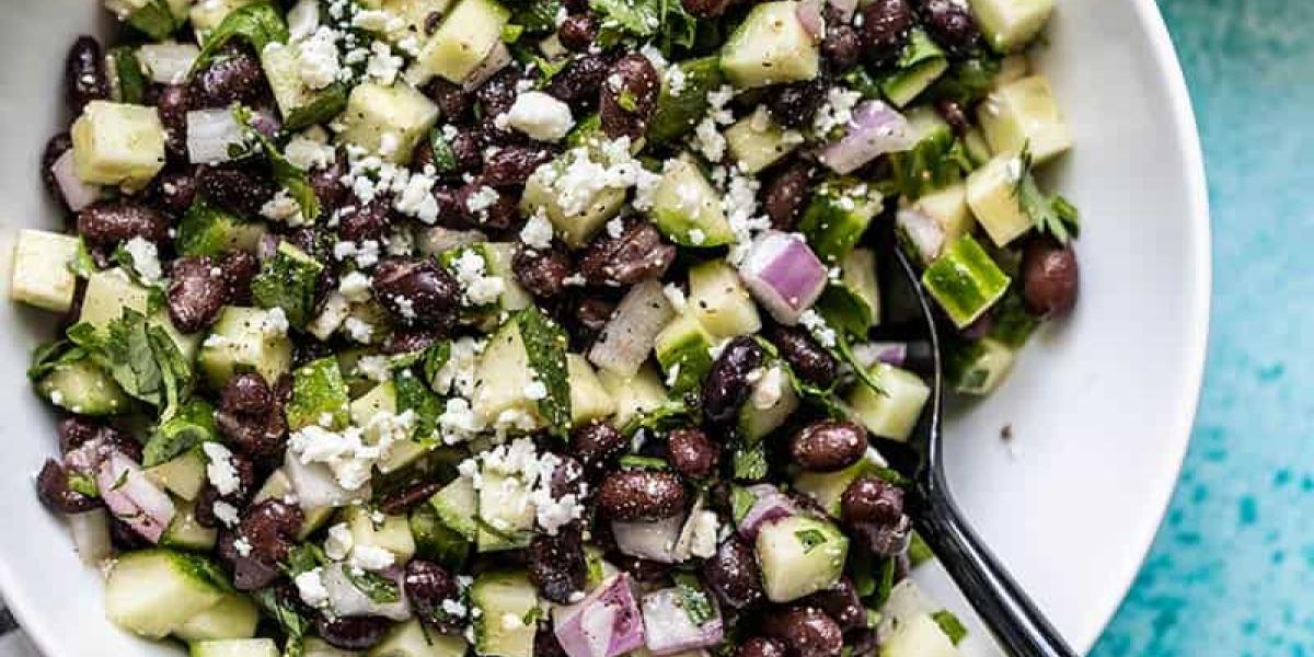 cucumber black beans feta cilantro onion