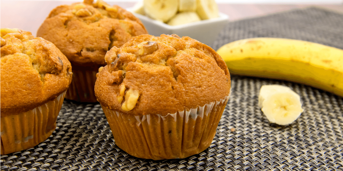 Banana Muffin with Walnuts and made with flax seed 