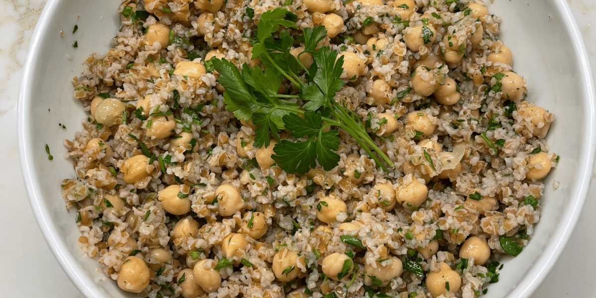 Bulgar and Chickpea Pilaf