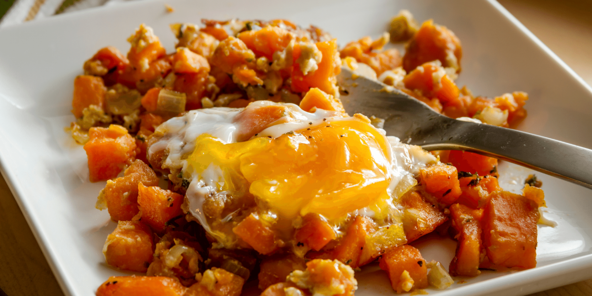 Sweet Potato Hash with an egg