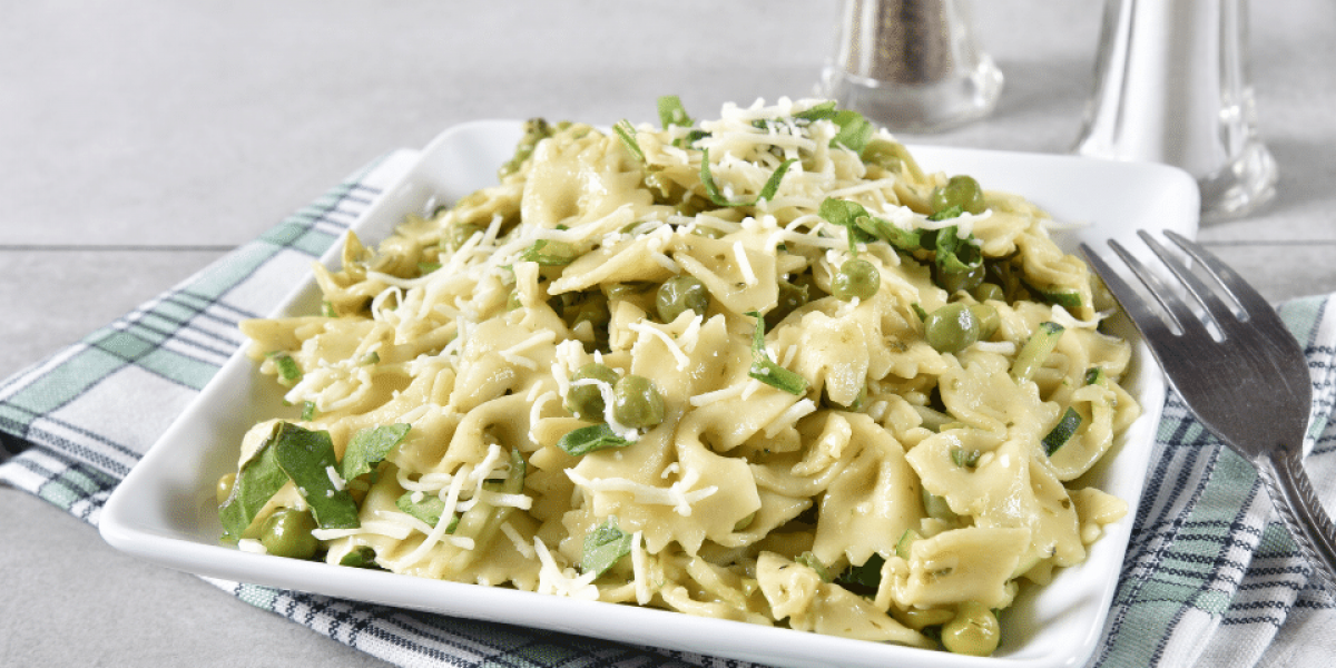 split pea and basil pasta salad