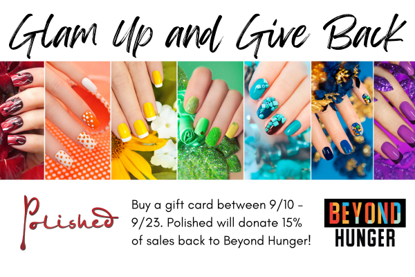 glam up and give back campaign with Polished and Beyond Hunger