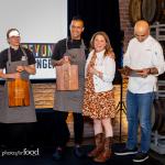 Competing chefs with Beyond Hunger CEO Michele Zurakowski